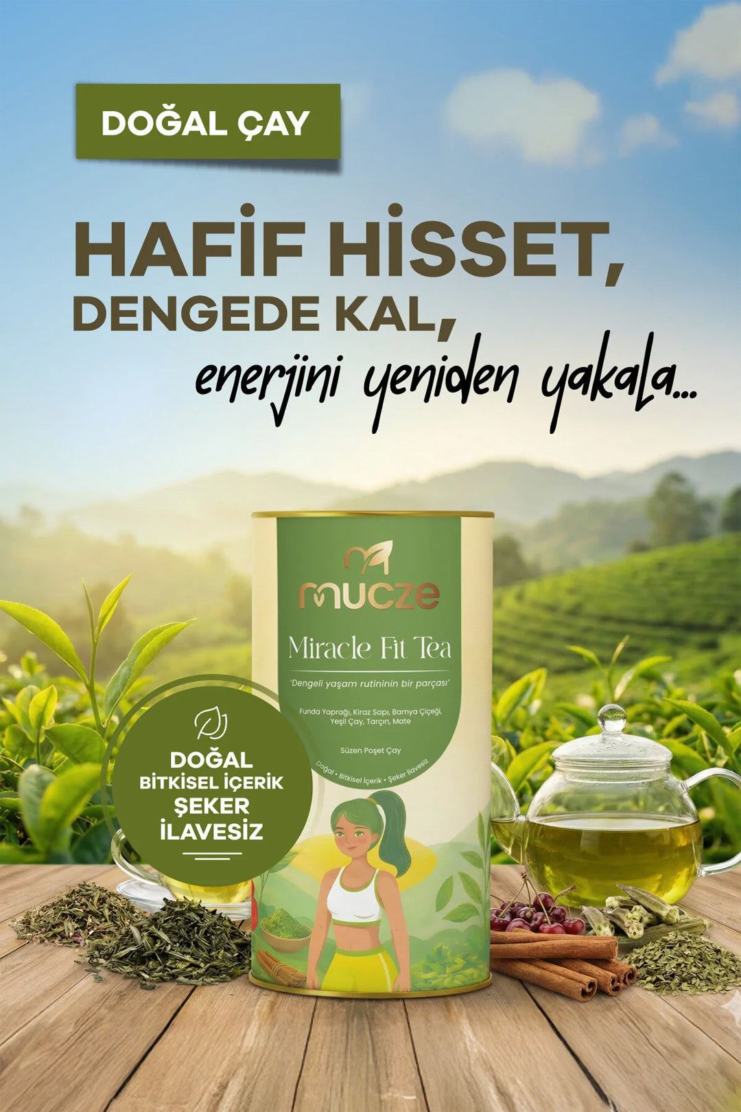 Bitkisel Form ve Enerji Çayı – Yeşil Çay & Mate İçerikli