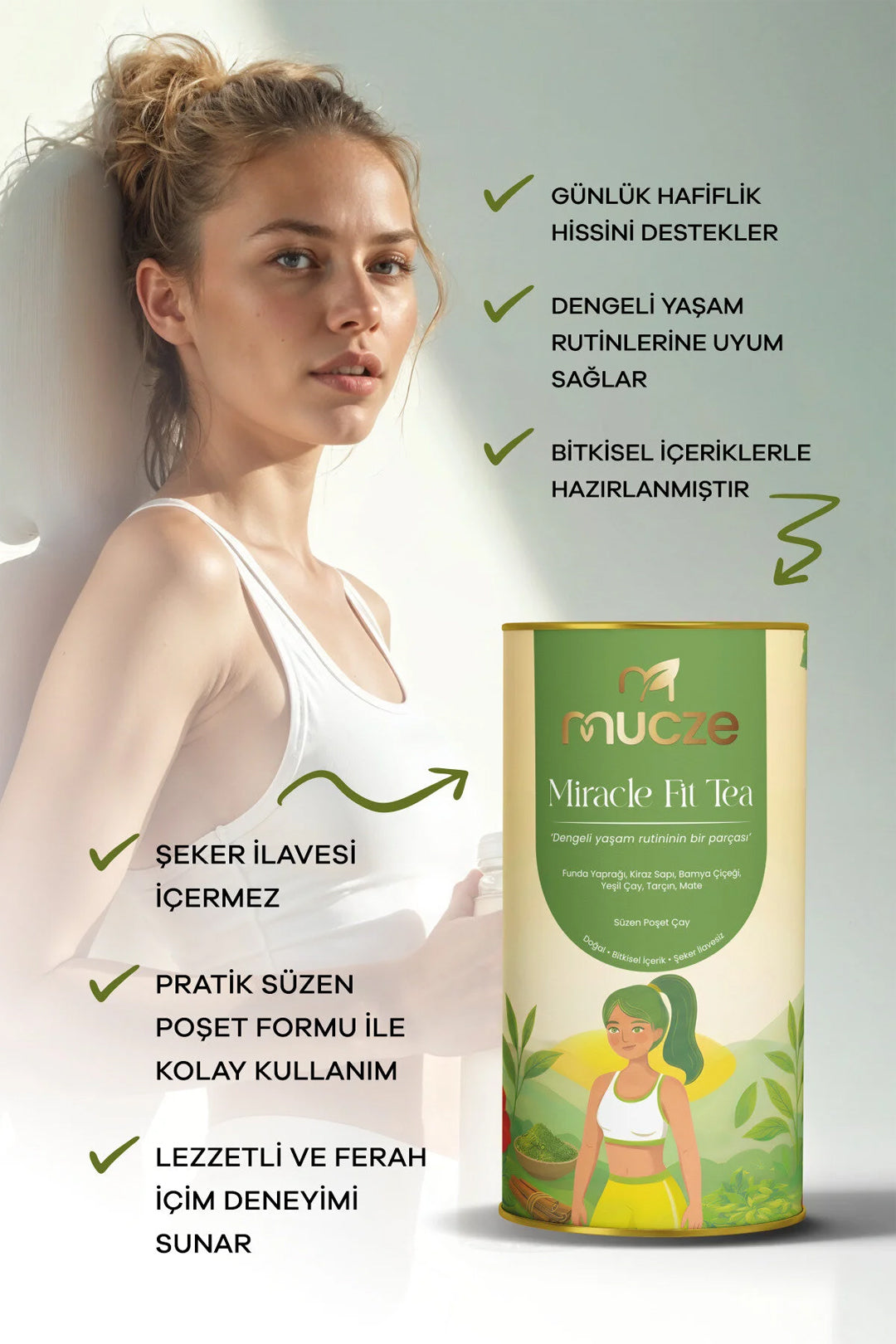 Bitkisel Form ve Enerji Çayı – Yeşil Çay & Mate İçerikli