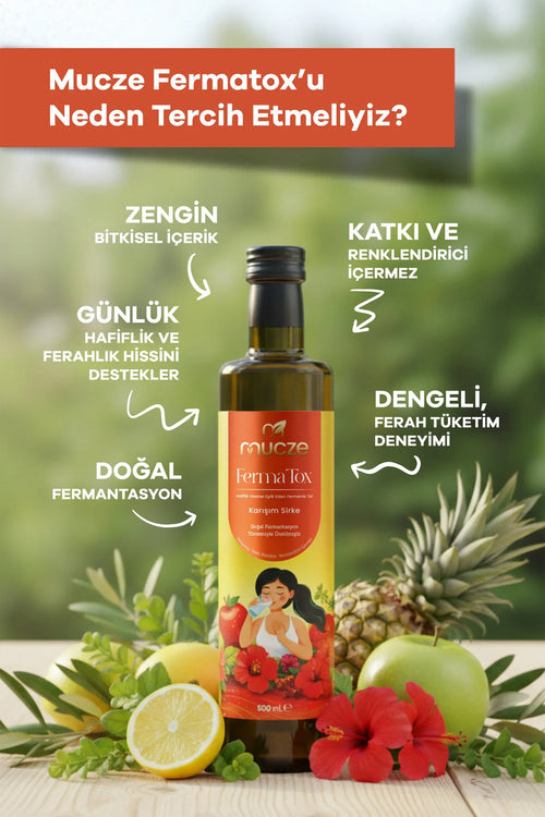 Fermente Bitkisel Detox Sirkesi – Enginar, Zerdeçal & Hibiscus – 500 ml
