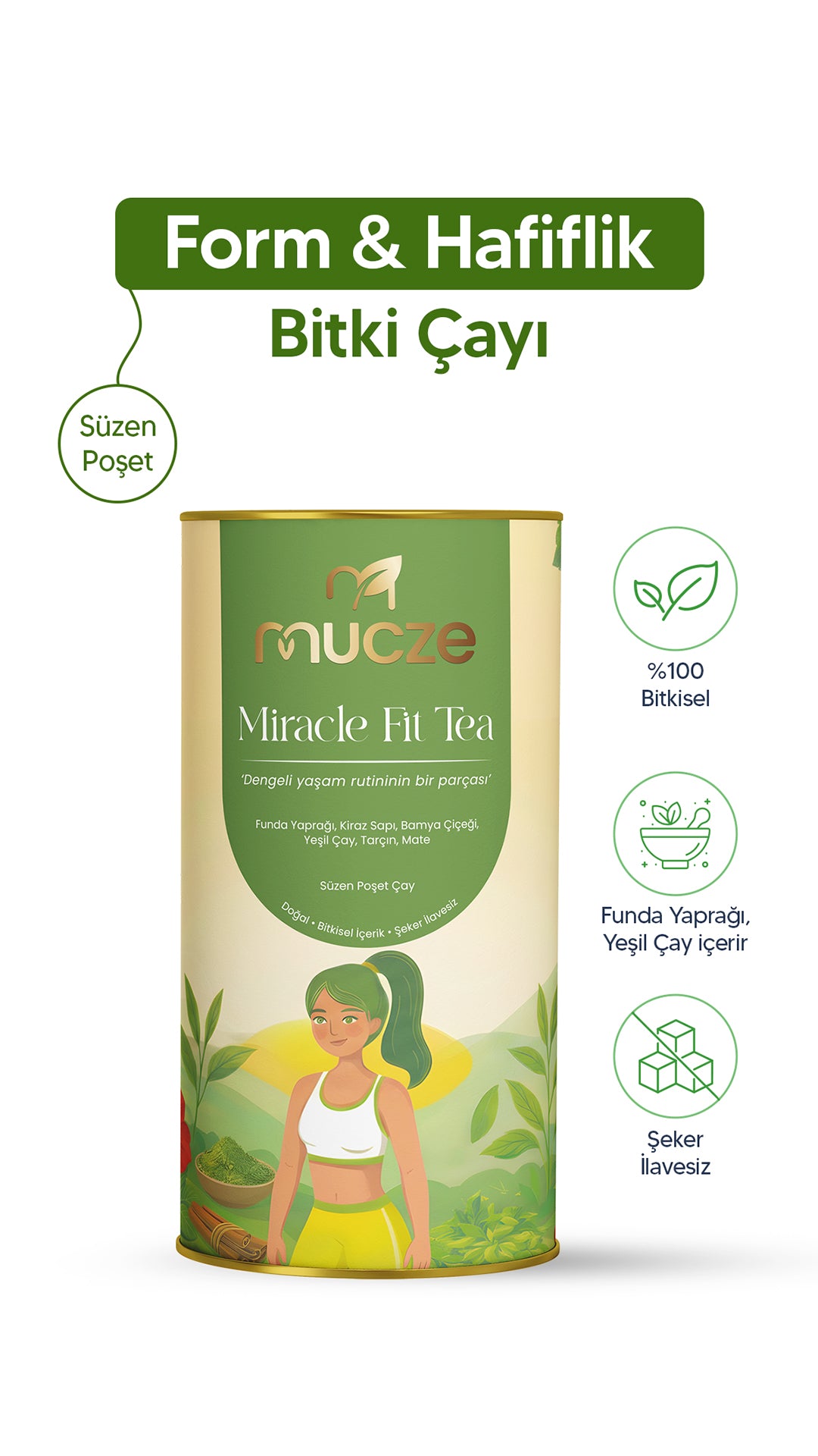 Bitkisel Form ve Enerji Çayı – Yeşil Çay & Mate İçerikli