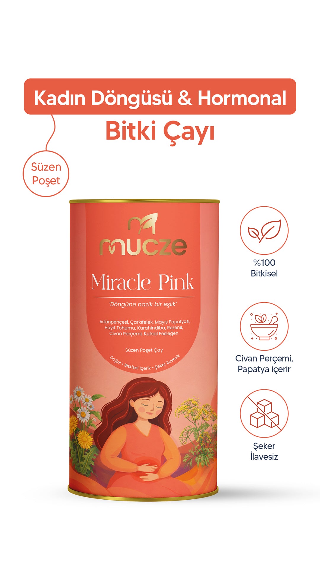 Bitkisel Kadın Döngüsü Çayı – Şişkinlik ve Konfor İçin Aslanpençesi & Rezene